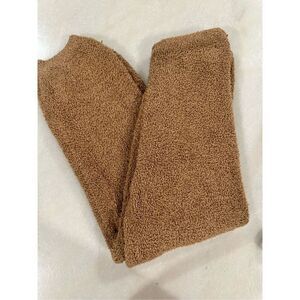 Skims Cozy Fuzzy Tan Joggers, size S/M